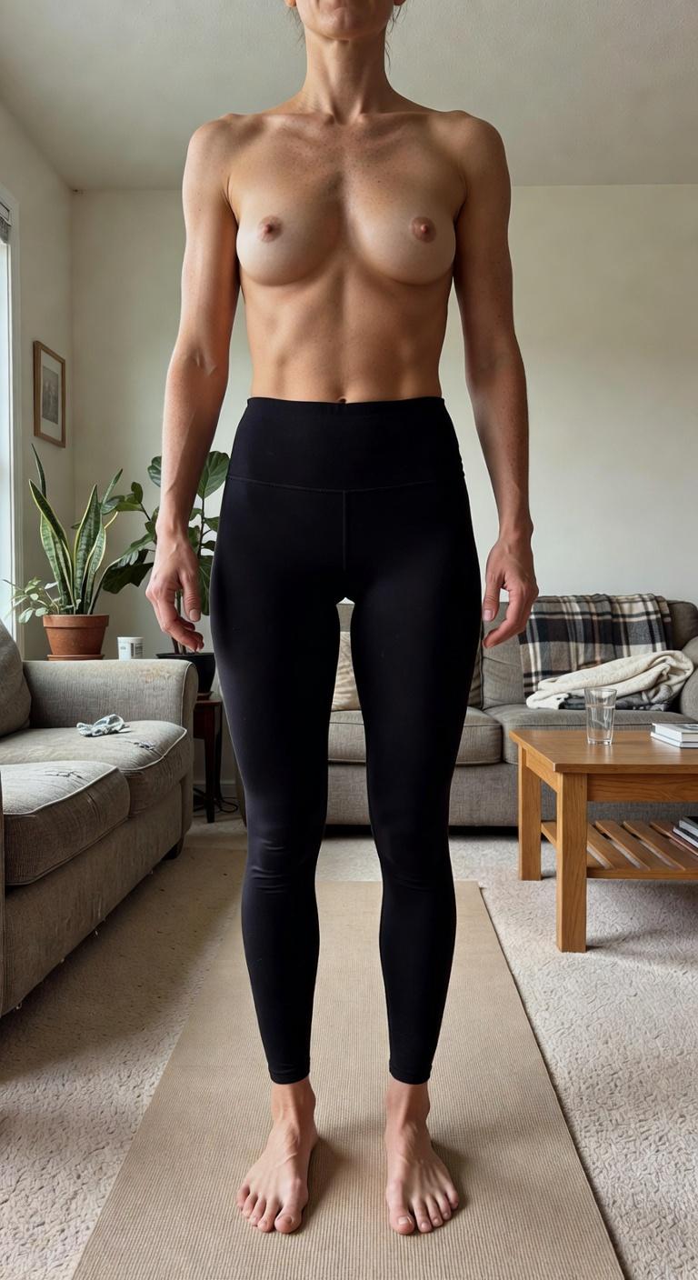 AI-generated roast: standing on that yoga mat like it owes you a full workout, respect